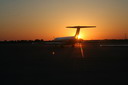 Sonnenuntergang auf dem Airport Dallas